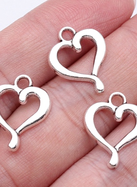 20个/包 18x14mm 多色 锌合金材质 爱心吊坠 ABD-C16456