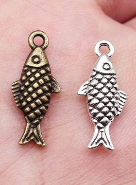 20个/包 20x8mm 多色锌合金材质 DIY饰品配件 鱼吊坠 ABD-C10077