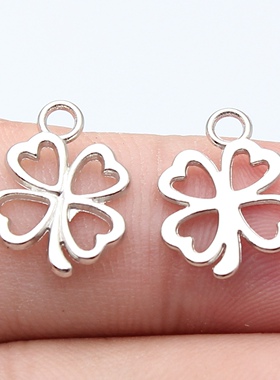 40个/包 17x13mm 多色DIY饰品配件小号镂空四叶草吊坠 ABD-C11009