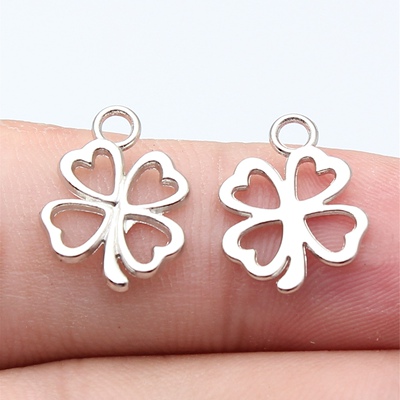 40个/包 17x13mm 多色DIY饰品配件小号镂空四叶草吊坠 ABD-C11009