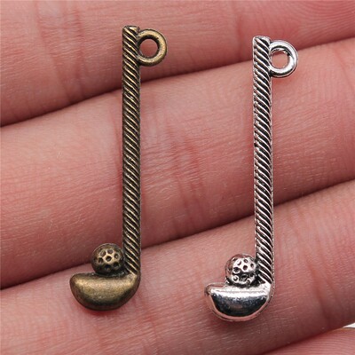 10个/包 32x8mm 多色DIY饰品配件 高尔夫球 球杆吊坠 ABD-C10513