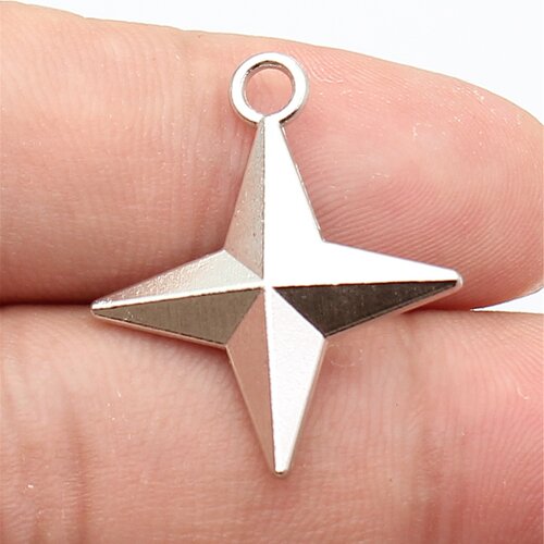 5个/包 29x25x5.6mm 多色 DIY饰品配件十字星星 四角星星吊坠