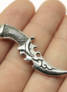 5个 50x12mm 古银色锌合金 DIY饰品配件 小刀吊坠 ABD-C12262