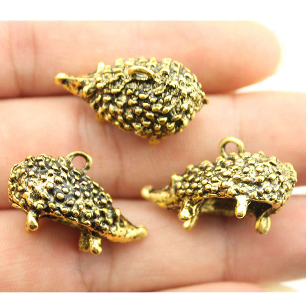 2个/包 25x16x13mm 古金色 DIY饰品配件 刺猬吊坠 ABD-C13886