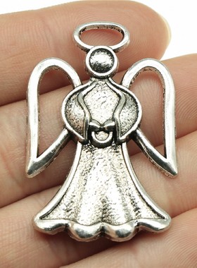 5个/包 45x29mm 多色锌合金 DIY饰品配件 天使吊坠 ABD-C12191