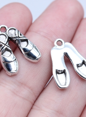 10个/包 16x20mm 多色 锌合金材质 芭蕾舞鞋吊坠 ABD-C16053
