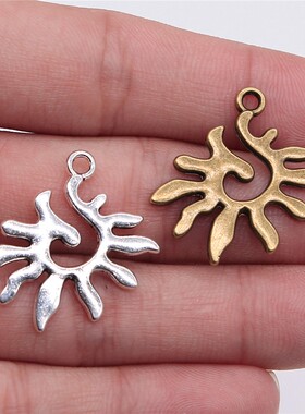 10个/包 27x20mm 多色DIY饰品配件 太阳吊坠 ABD-C10636