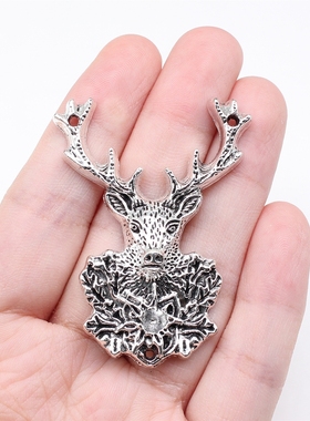 2个/包 51x38mm 多色DIY饰品配件鹿角鹿头吊坠 ABD-C11672