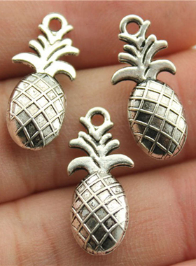 10个/包 23x10mm 多色锌合金材质 菠萝吊坠 ABD-C10195