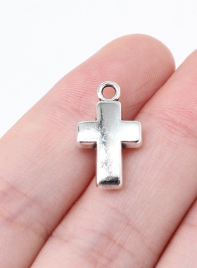 10个/包 10x18mm 多色 锌合金 厚实十字架吊坠 ABD-C15690