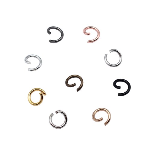 100个/包 1.2x8mm 单圈铁环 C圈 连接圈 开口圈 适用于钥匙扣项链