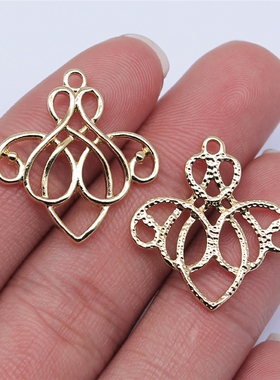 5个/包 25x24mm KC金色锌合金材质 几何吊坠 ABD-C14694