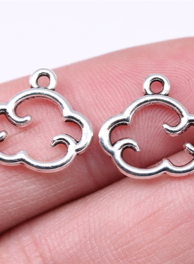 40个/包 15x13mm 古银色锌合金 镂空云朵吊坠 ABD-C14938