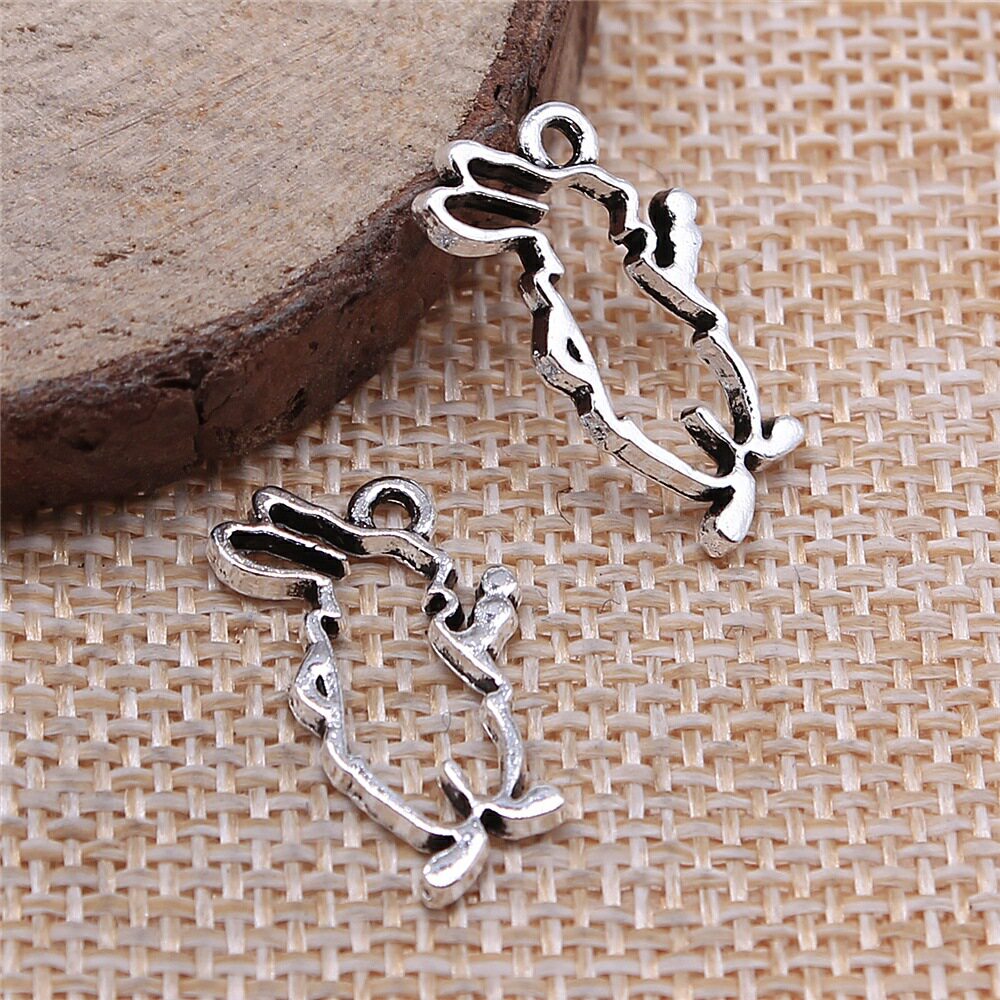 10个/包 12x22mm 多色 diy饰品配件 镂空兔子吊坠 b15051-a12907