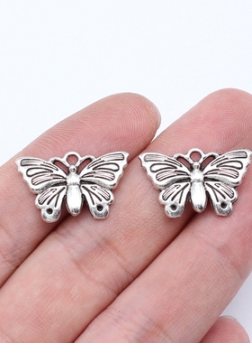 20个/包 22x13mm 古银色锌合金材质 蝴蝶吊坠 ABD-C16164