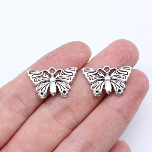 20个/包 22x13mm 古银色锌合金材质 蝴蝶吊坠 ABD-C16164