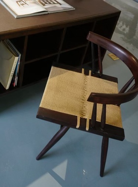 北京现货|中岛乔治圈椅grass-seated dining chairs,  1944，一对