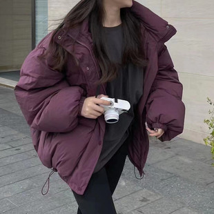 连帽羽绒服女短款 宽松加厚保暖时尚 白鸭绒面包服 韩版 新款