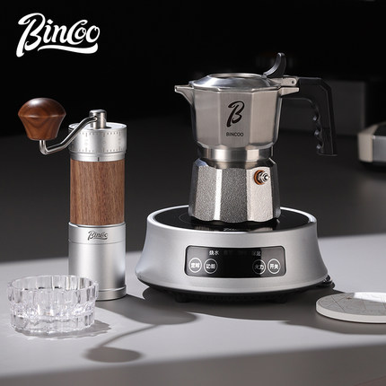 Bincoo三阀316不锈钢摩卡壶双阀煮咖啡壶家用小型浓缩意式咖啡机