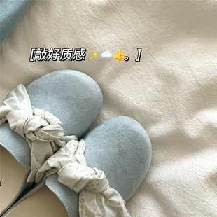 2026春秋新款软底拖鞋法式蝴蝶结包头拖鞋女外穿厚底勃啃半拖鞋女