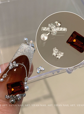 YIFANNAIL「珍珠领结」~高保色 珍珠领结 迷你小蝴蝶美甲饰品A64