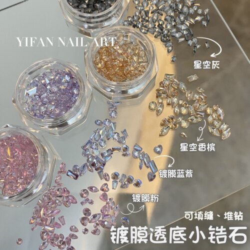 尖底镀膜填缝小锆石美甲饰品