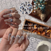 .轻奢 YIFANNAIL 一双手材料包 仙气月光异形平底钻美甲饰品M73