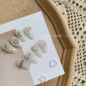 美甲网红珍珠饰品 轻奢珍珠蝴蝶结 新款 珍珠月亮爱心 M94