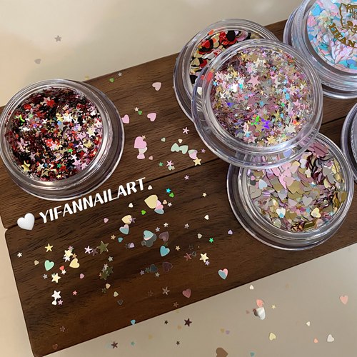 迷你星星亮片爱心亮片美甲饰品