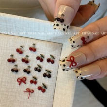 YIFANNAIL【甜辣樱桃】 复古冰透樱桃美甲饰品 可爱车厘子R1R3