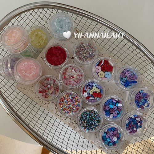 YIFANNAIL【韩风素材】趣味马卡龙小纽扣 点缀泡泡圈美甲饰品S55