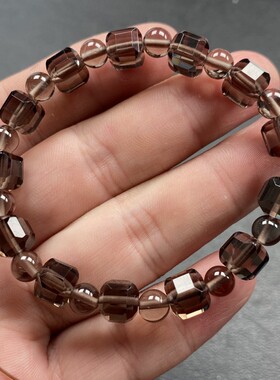 天然冰曜石方糖手链钻切冰种黑曜彩曜魔方DIY饰品配件水晶饰品