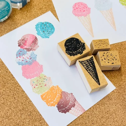 日本吉祥堂冰淇淋套装木质印章