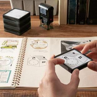 包邮现货Midori浸透印章便携自带印油可爱图案印边框