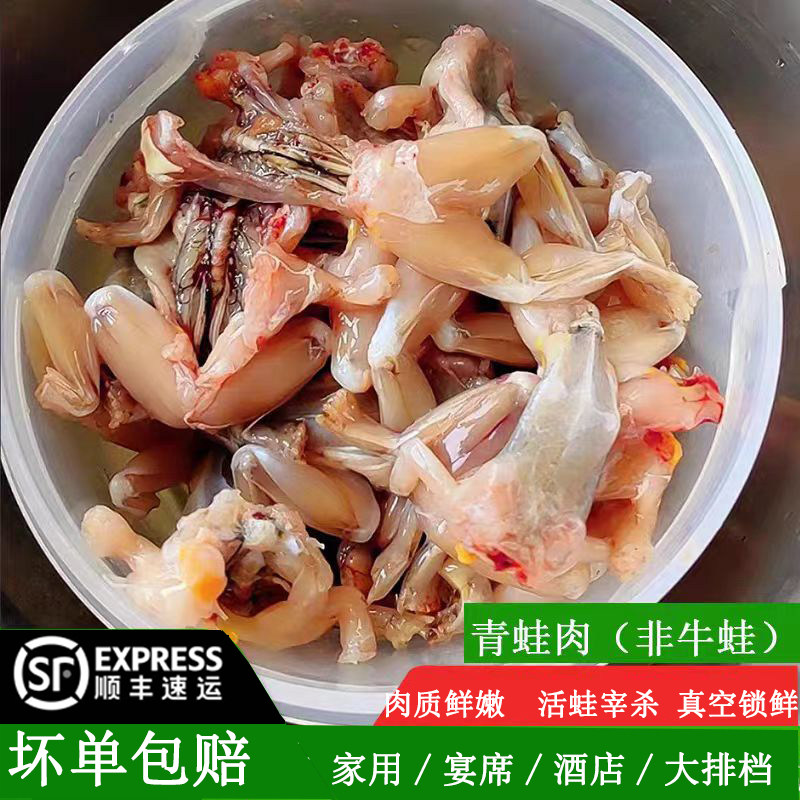 田鸡鲜活冷冻青蛙肉保鲜白条肉稻田散养黑斑蛙烧烤食材批发