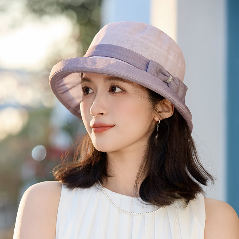 妈妈款渔夫帽子女夏季2026防晒洋气遮阳帽中年沙滩轻薄透气太阳帽