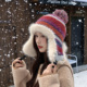 东北防寒帽子女冬季 哈尔滨保暖雪地雷锋帽骑车条纹加绒护耳毛线帽