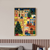 数字油画diy填充手工涂色画画丙烯填色画手绘解压油彩画装 饰 圣诞