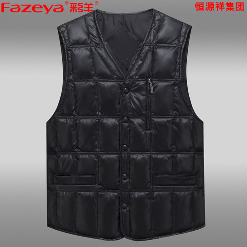 中老年大码秋冬按扣羽绒马甲