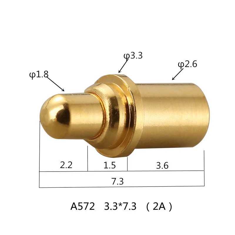A572定制pogopin.探针、伸缩 弹簧顶针、铜插针充电针镀金电流针