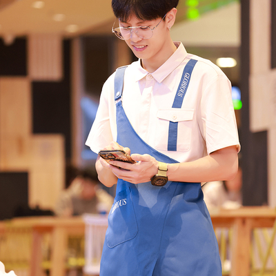 餐饮服务员工作服秋冬装短袖女