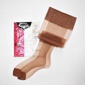 微瑕9.5码 深肤欧美古董纯丝长筒尼龙玻璃丝袜超薄无弹力网纹mesh