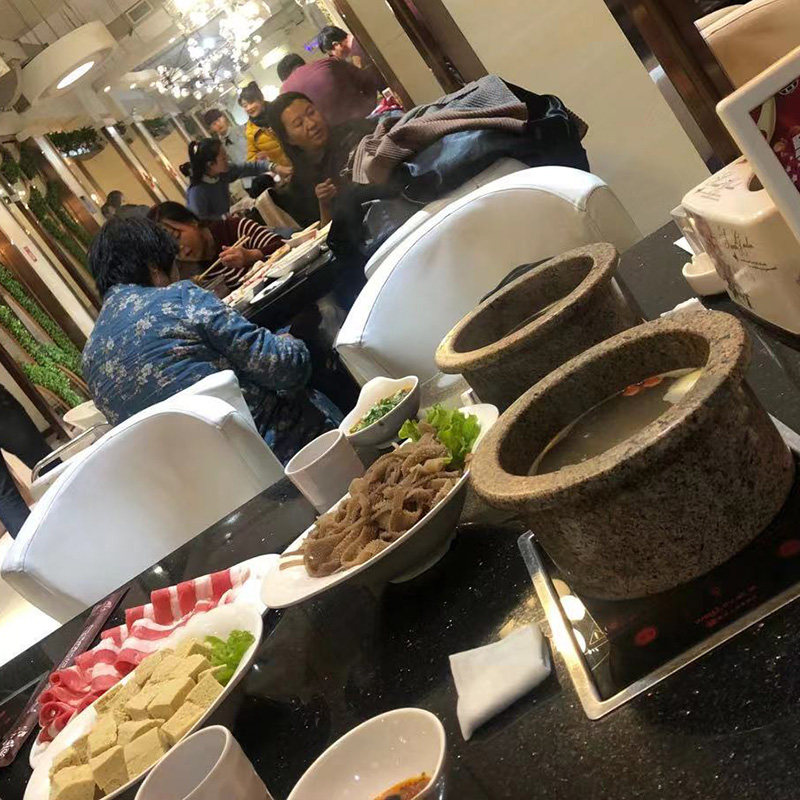 内蒙中华麦饭石火锅家用奈曼原石头锅电磁炉专用锅酒店饭店专用锅
