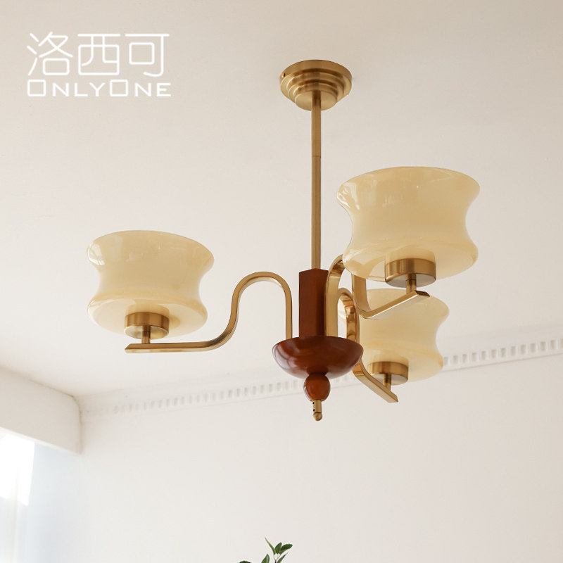 洛西可 中古法式南洋风吊灯 现代美式侘寂复古原木客厅卧室餐厅灯,家装灯饰光源,客厅吊灯,淘宝优惠券,粉丝福利购,淘宝优惠卷