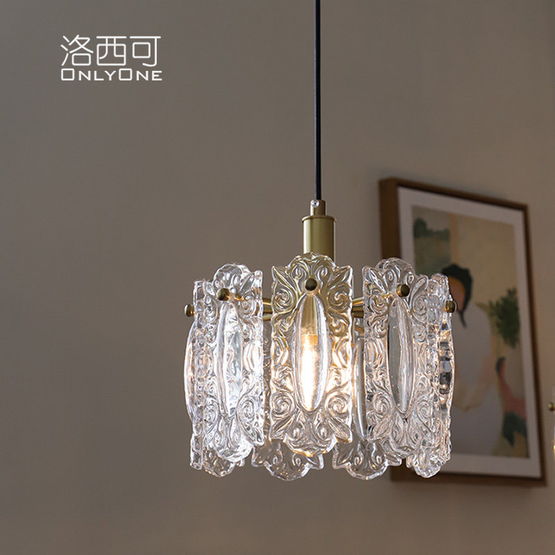 洛西可 法式美式复古祥云玻璃小吊灯卧室床头过道玄关衣帽间灯具,家装灯饰光源,床头/玄关/吧台/过道吊灯,淘宝优惠券,粉丝福利购,淘宝优惠卷