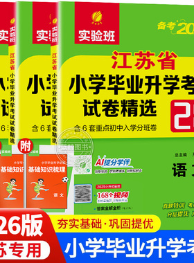 2026新版小升初江苏省小学毕业升学分班考试试卷精选28套卷语文数学英语六年级下册毕业升学系统总复习资料苏教版真题卷必刷题春雨
