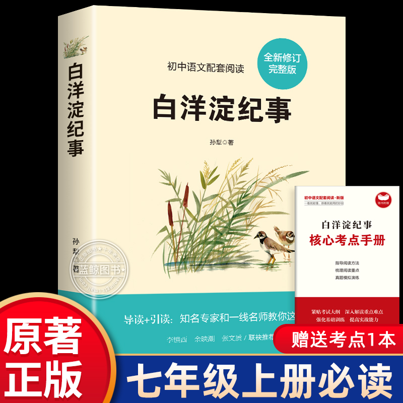 白洋淀纪事七年级必读书初一上册课外阅读名著书籍老师推荐人教版教材推荐名著孙犁全集原著正版完整版无删减非人民教育出版社 7上