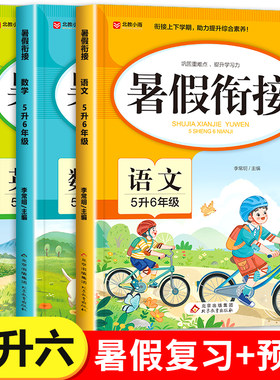 五年级下册暑假衔接人教版语文数学英语全套小学五升六暑期作业下学期5升6上册专项训练题 期末总复习升学预备预习一本通