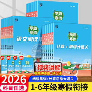 苏教北师语文阅读集训数学计算思维大通关同步练习预复习经纶 寒假衔接作业一年级上册二三四五六年级上下册小学人教版 2026版 学霸