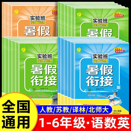 2025新版实验班暑假衔接作业本一年级下册升二升三四五六语文数学英语全套人教江苏教北师版小学暑期同步预复习提优训练春雨RJ